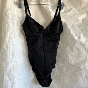 Cabernet Lingerie One Piece Black Bodysuit  36B